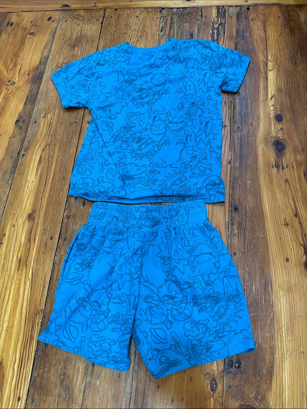 Nickelodeon Bright Blue Rugrats Cartoon Short Pajama Set size medium - Picture 6 of 8